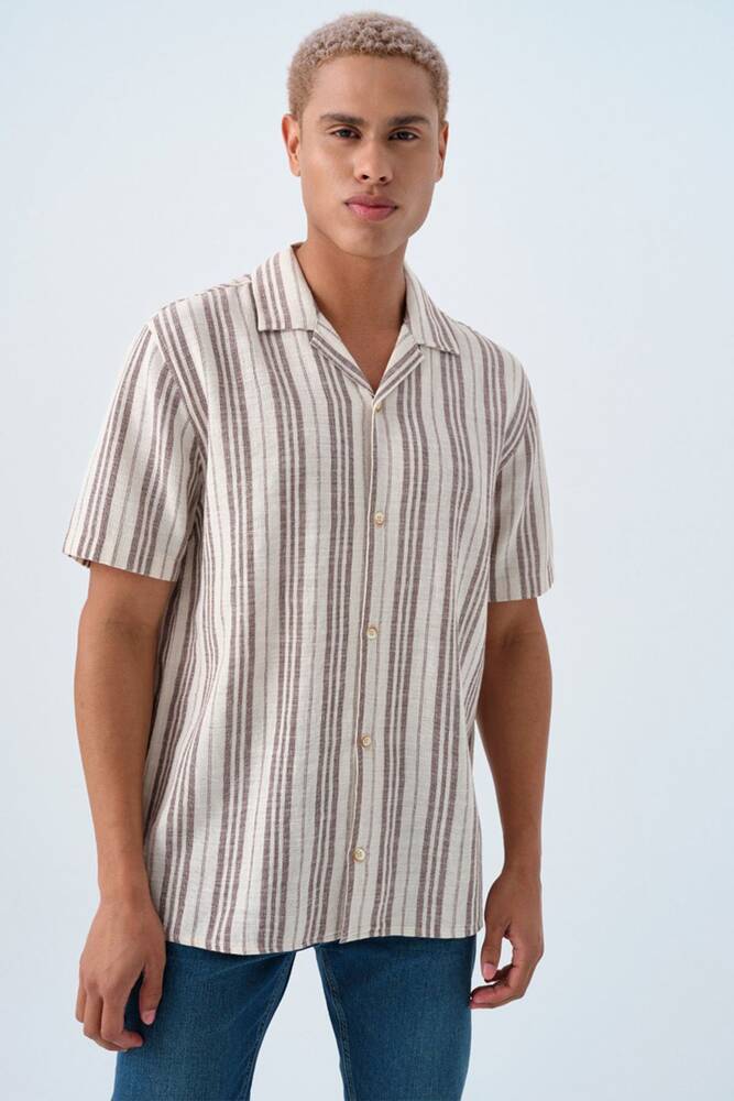 Erkek Gömlek LF2038621 Kahve 