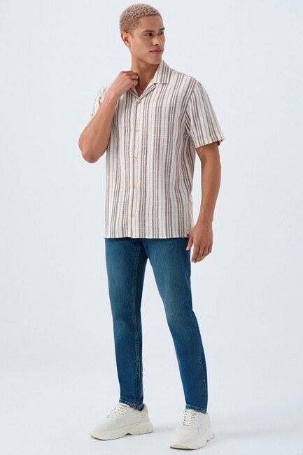 Erkek Gömlek LF2038621 Kahve (2)