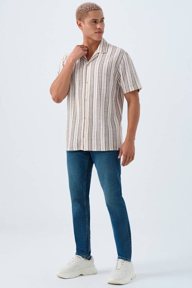 Erkek Gömlek LF2038621 Kahve 