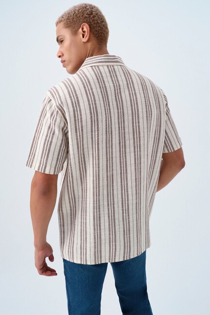 Erkek Gömlek LF2038621 Kahve (3)