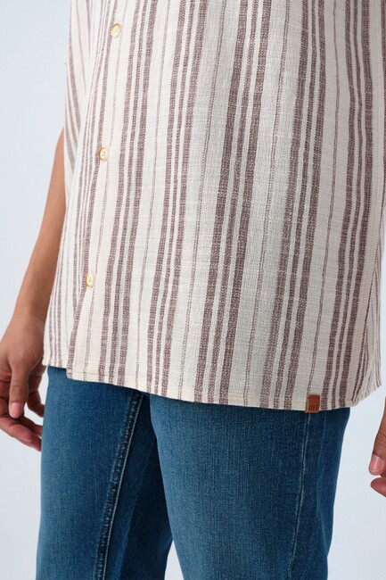 Erkek Gömlek LF2038621 Kahve - Thumbnail