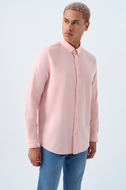 Erkek Gömlek LF2040017 Pudra (1)