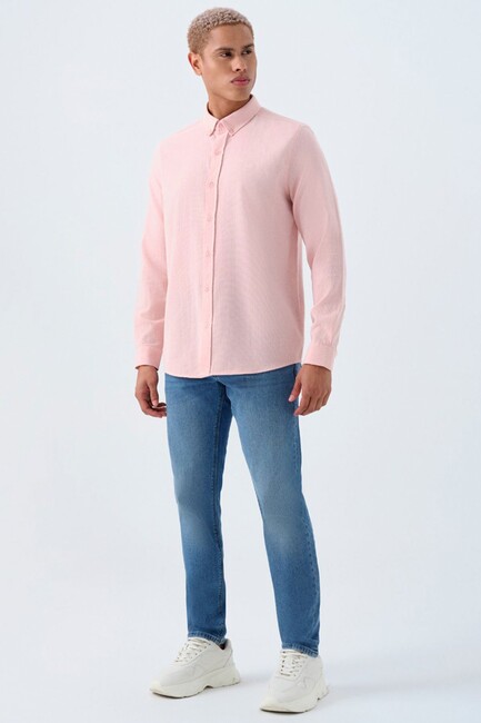 Erkek Gömlek LF2040017 Pudra (2)