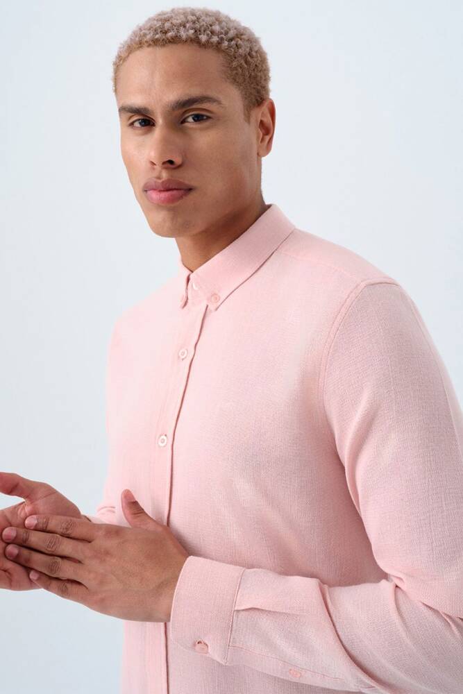 Erkek Gömlek LF2040017 Pudra 