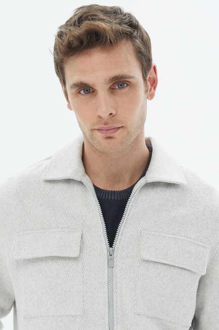 Erkek Regular Fıt Overshırt 10150434 Gri - Thumbnail