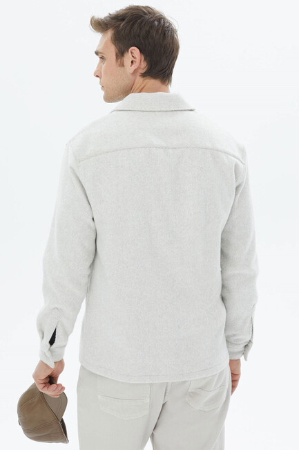 Erkek Regular Fıt Overshırt 10150434 Gri - Thumbnail