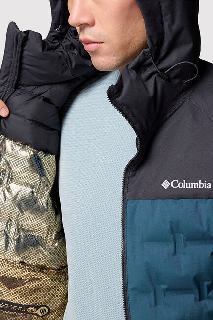 Erkek Grand Trek III Down Kapüşonlu Kaz Tüyü Mont WM7857_429 Mavi - Thumbnail