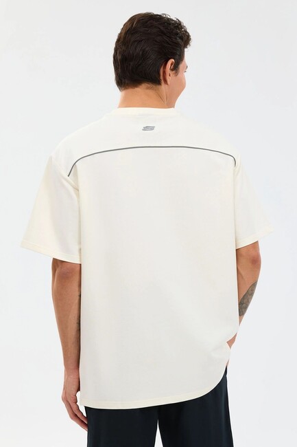 Erkek Graphic Logo Oversize T-shirt S231094-3855 Beyaz (3)