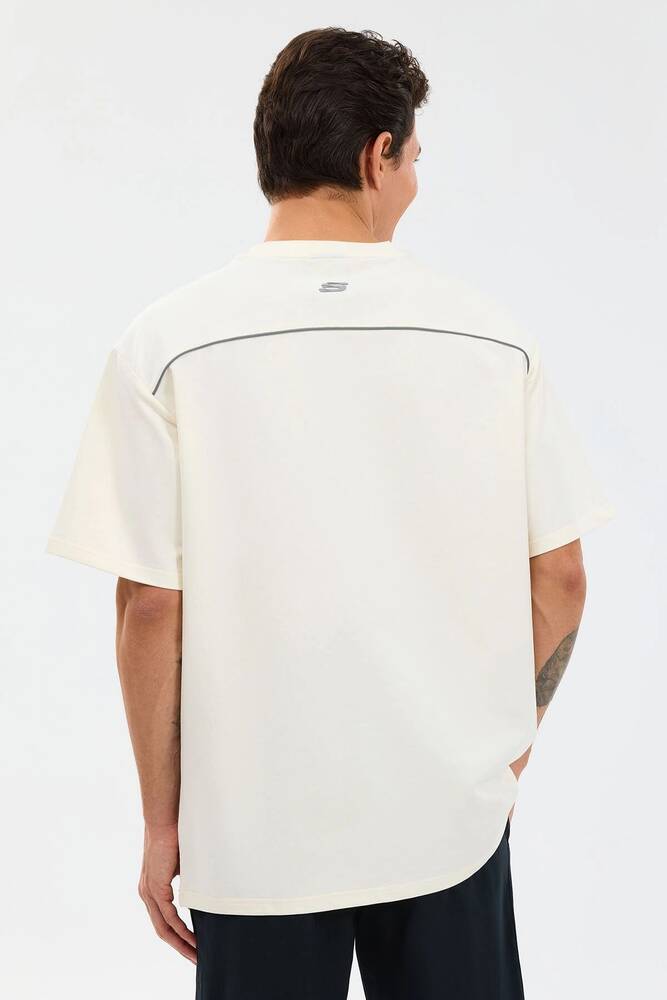 Erkek Graphic Logo Oversize T-shirt S231094-3855 Beyaz 