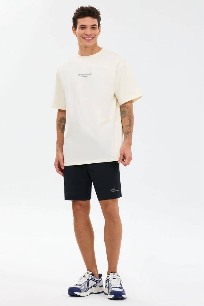 Erkek Graphic Logo Oversize T-shirt S231094-3855 Beyaz 