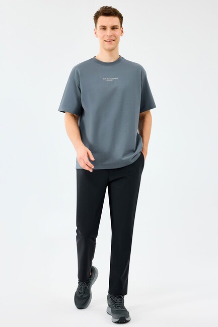 Erkek Graphic Tişört S231094-3998 Gri - Thumbnail