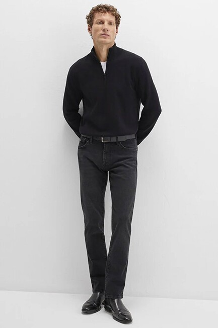 Erkek Half Zıp Kazak 0710328-900 Siyah (2)