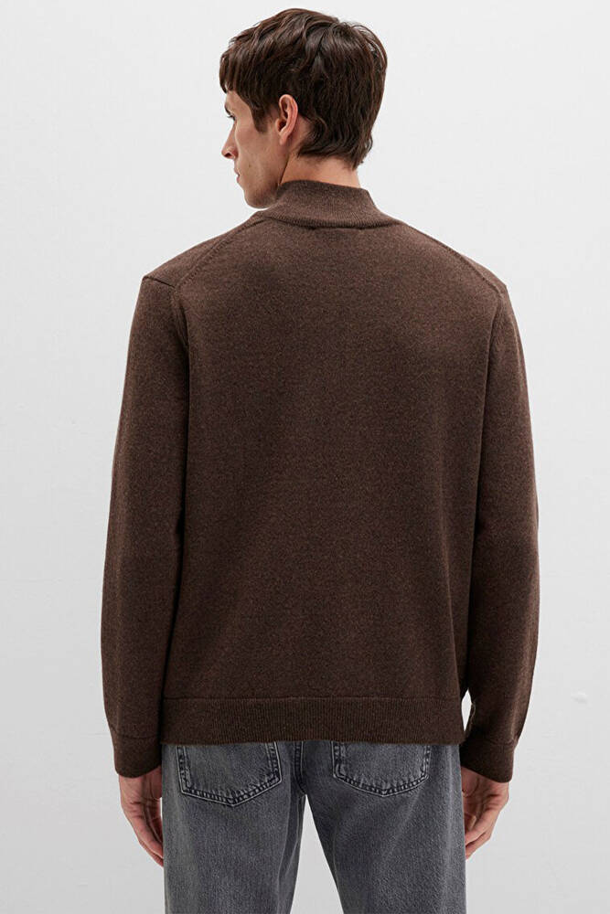 Erkek Half Zıp Kazak 0710371-70251 Kahve 