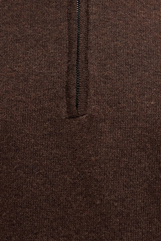 Erkek Half Zıp Kazak 0710371-70251 Kahve 