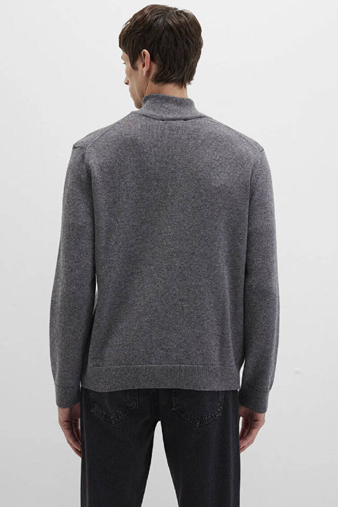 Erkek Half Zıp Kazak 0710371-80024 Gri 