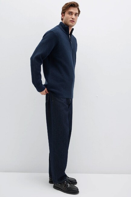Erkek Half Zıp Kazak 0710380-70490 Lacivert (2)
