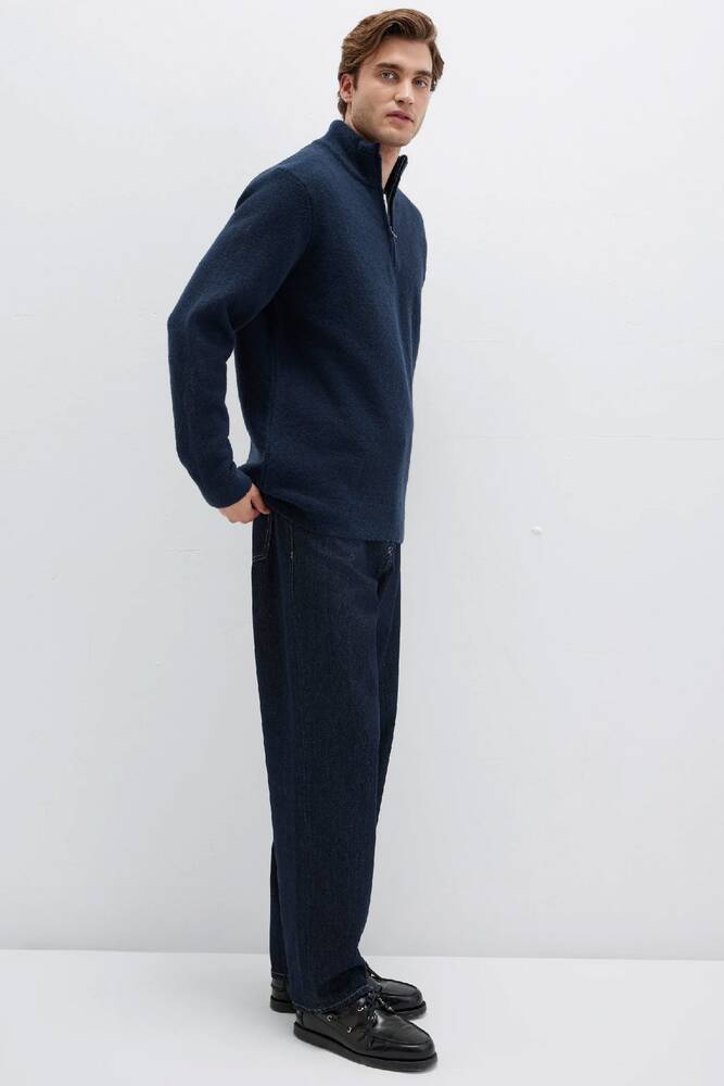 Erkek Half Zıp Kazak 0710380-70490 Lacivert 