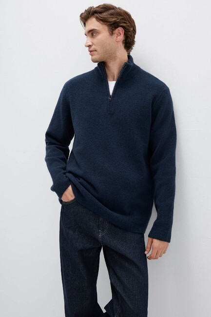Erkek Half Zıp Kazak 0710380-70490 Lacivert (3)