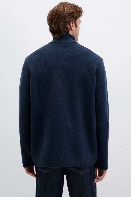 Erkek Half Zıp Kazak 0710380-70490 Lacivert - Thumbnail