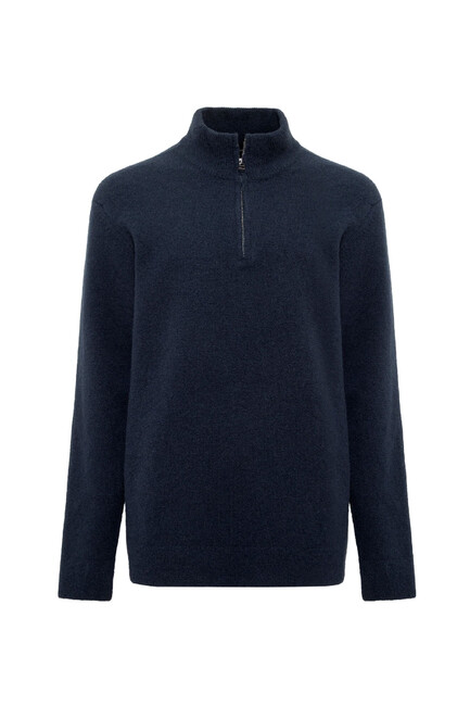 Erkek Half Zıp Kazak 0710380-70490 Lacivert - Thumbnail