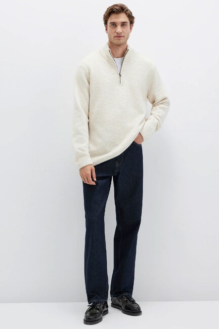 Erkek Half Zıp Kazak 0710380-88200 Bej (1)