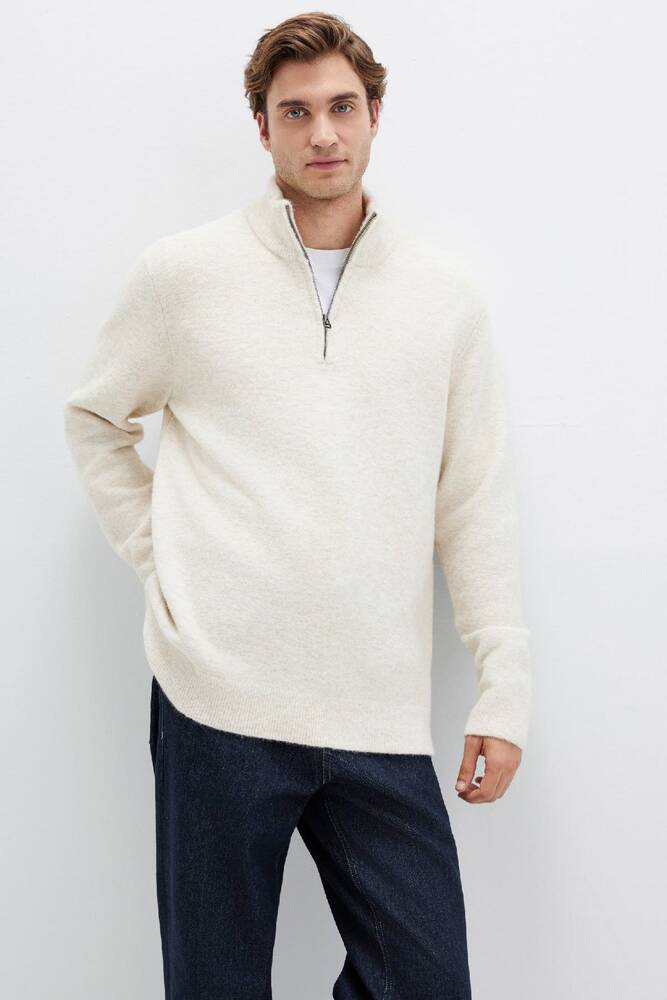 Erkek Half Zıp Kazak 0710380-88200 Bej 