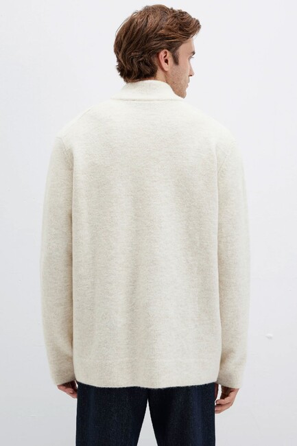 Erkek Half Zıp Kazak 0710380-88200 Bej - Thumbnail