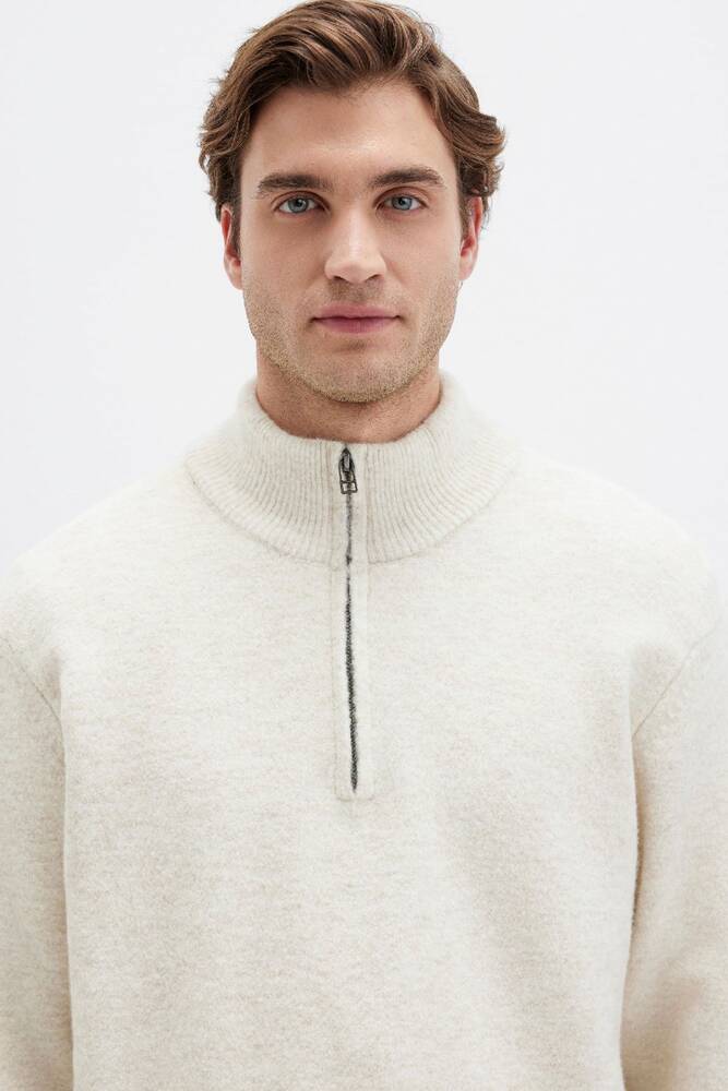 Erkek Half Zıp Kazak 0710380-88200 Bej 