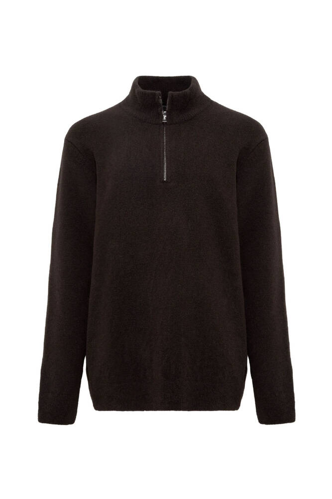 Erkek Half Zıp Kazak 0710380-89103 Kahve 