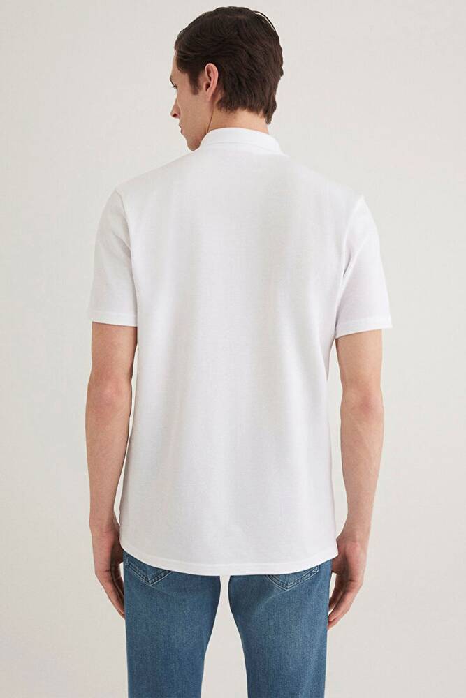 Erkek Half Zıp Polo Tişört 0612525-620 Beyaz 