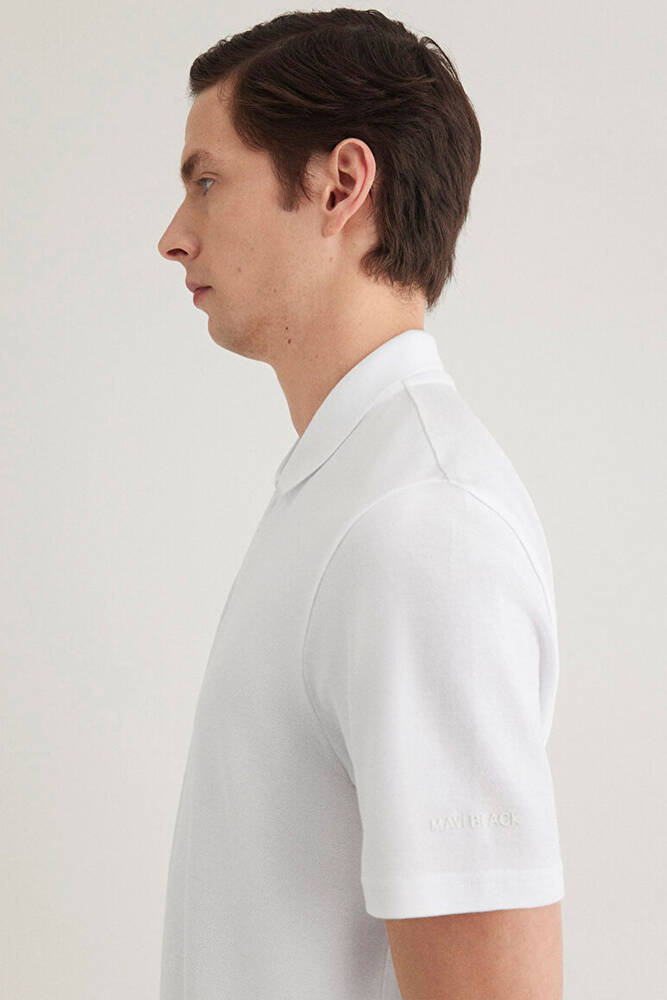 Erkek Half Zıp Polo Tişört 0612525-620 Beyaz 