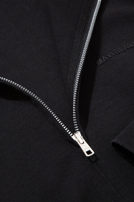 Erkek Half Zıp Sweat 0S10331-900 Siyah - Thumbnail