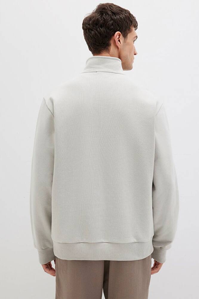 Erkek Half Zıp Sweat 0S10419-70074 Gri 