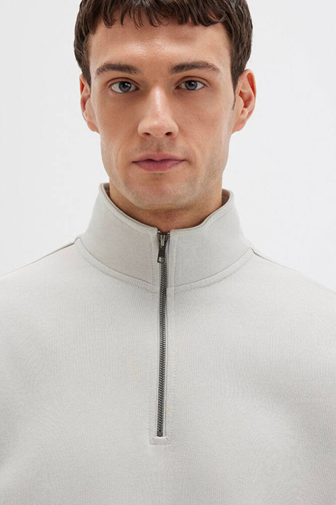 Erkek Half Zıp Sweat 0S10419-70074 Gri 