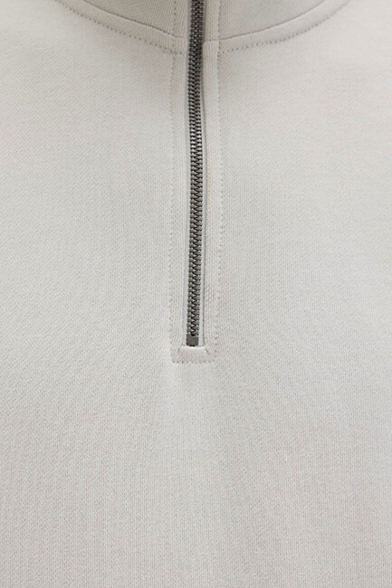 Erkek Half Zıp Sweat 0S10419-70074 Gri - Thumbnail