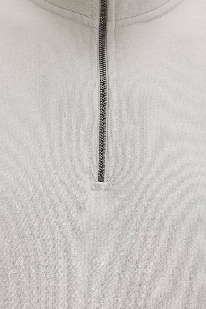 Erkek Half Zıp Sweat 0S10419-70074 Gri 
