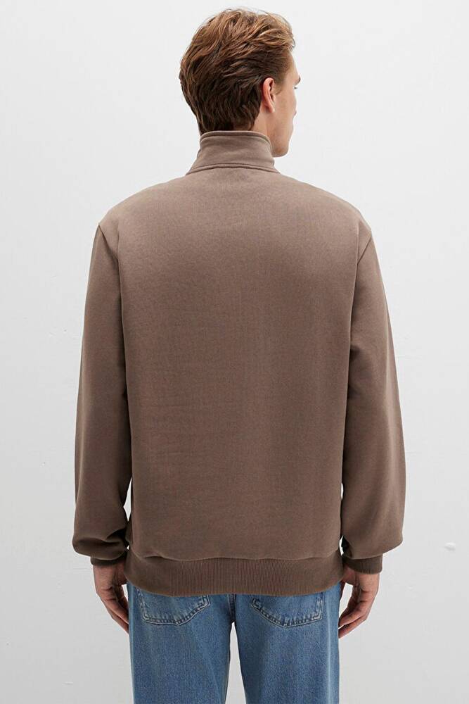 Erkek Half Zıp Sweat 0S10419-70380 Kahve 