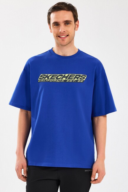 Erkek Heavyweight Graphic Tişört S2510156-403 Mavi (1)