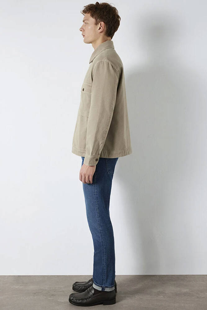 Erkek İki Cepli Gömlek 0211778-70355 Bej 