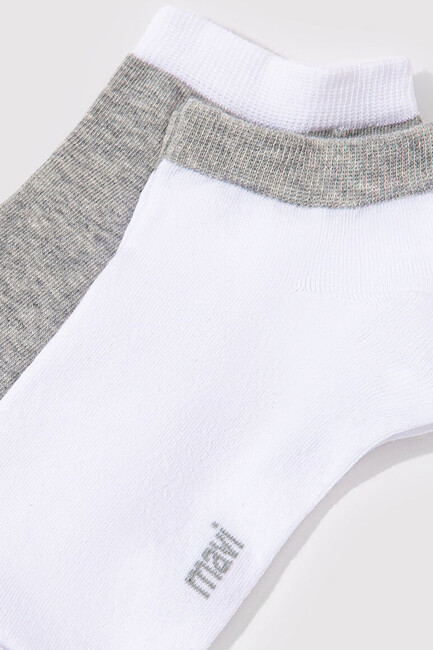 Erkek İkili Patik Çorap 090273-20844 Beyaz - Thumbnail