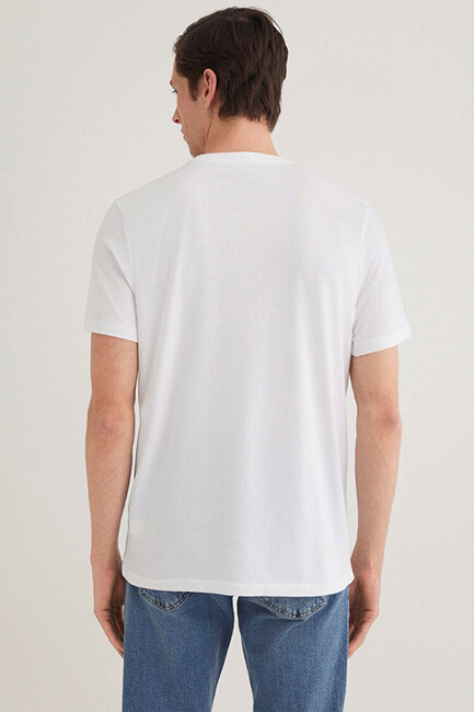 Erkek İstanbul Baskılı Tişört 067114-620 Beyaz - Thumbnail