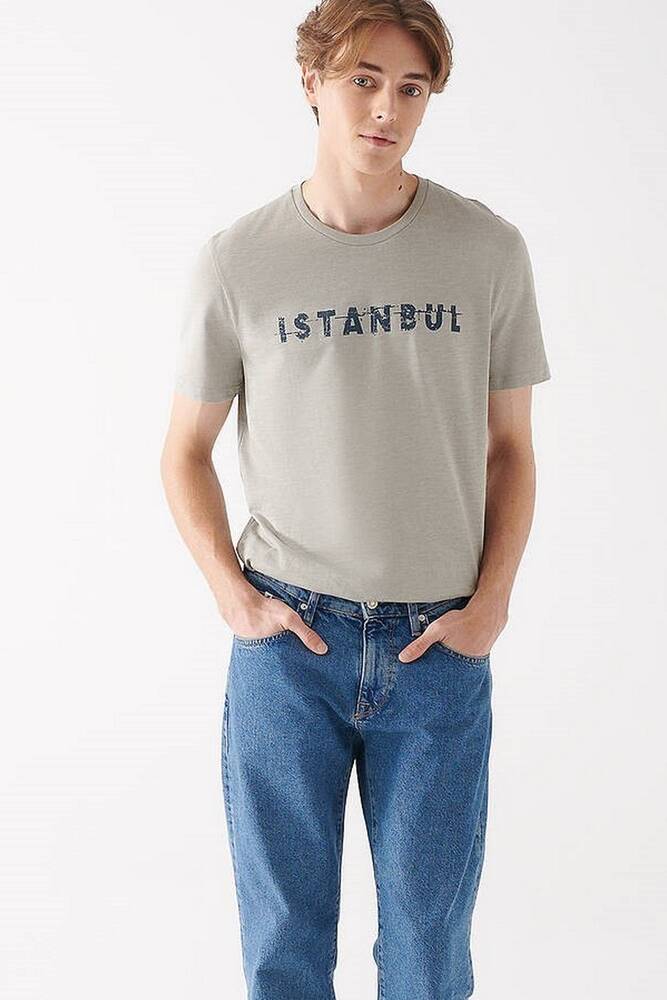 Erkek İstanbul Tişört 066282-31935 Gri 