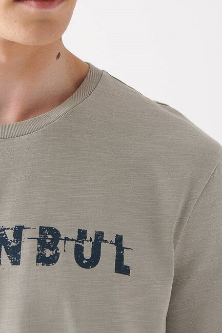 Erkek İstanbul Tişört 066282-31935 Gri - Thumbnail