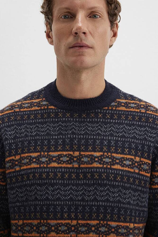 Erkek Jakarlı Kazak 0710331-70497 Lacivert 