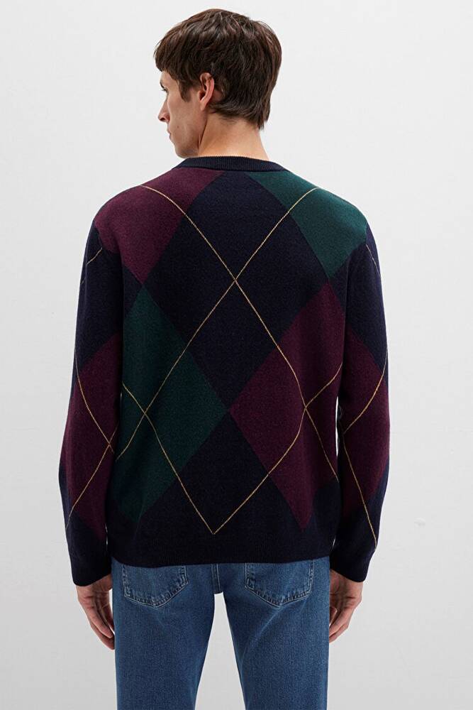 Erkek Jakarlı Kazak 0710334-70497 Lacivert 