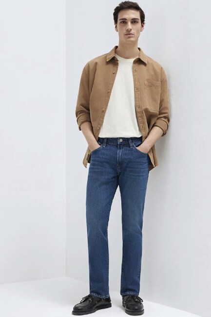 Erkek Jake Classic Comfort Jean Pantolon 0042290387 Mavi  - 2