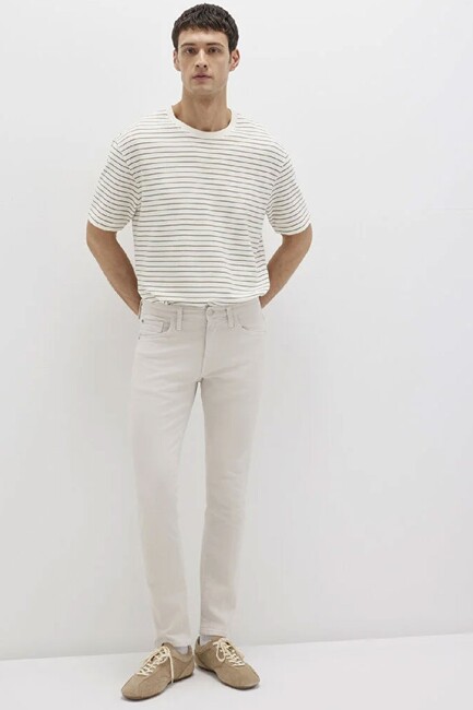 Erkek Jake Renkli Jean Pantolon 0042222763 Ekru (1)