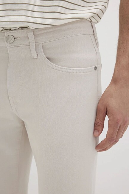 Erkek Jake Renkli Jean Pantolon 0042222763 Ekru - Thumbnail