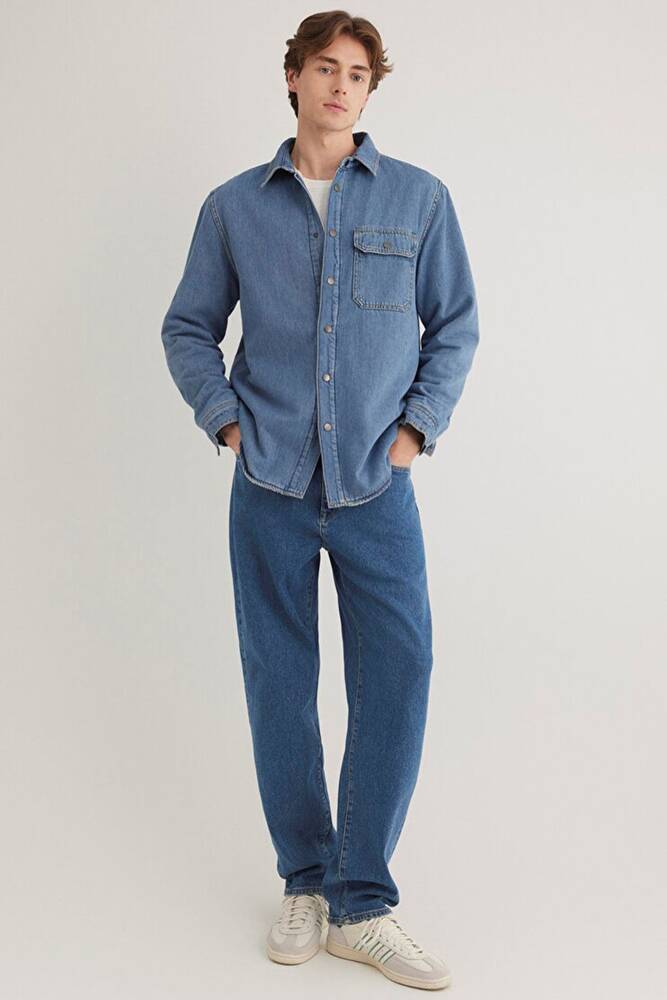 Erkek Jeremy Classic Denim Gömlek 0211186-88559 Mavi 