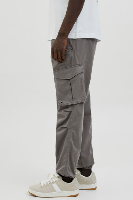 Erkek Kane Noah Cuffed Cargo Pantolon 12242264 Gri - Thumbnail
